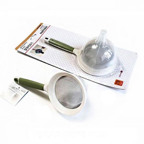 주방 조리용품 스텐 거름망 깔때기 여과기 세트