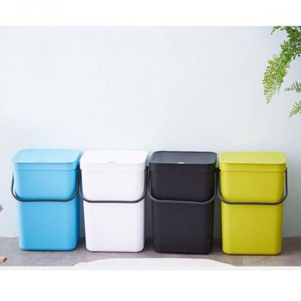 휴지통 원터치 분리수거 쓰레기통 재활용 12L 화이트