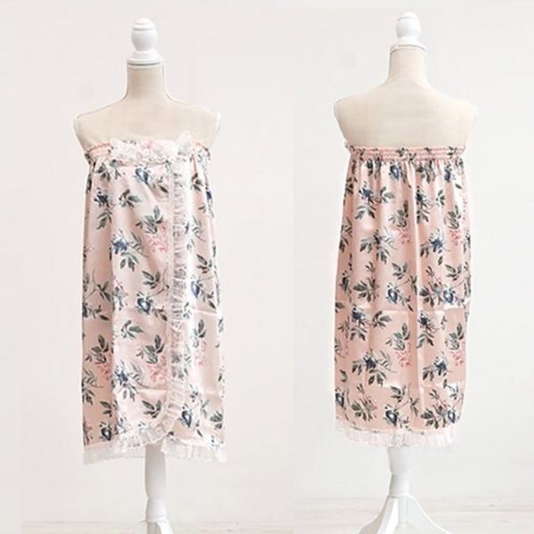 핑크플라워 골프샤워가운 라운딩 로브 여름 랩 가벼운