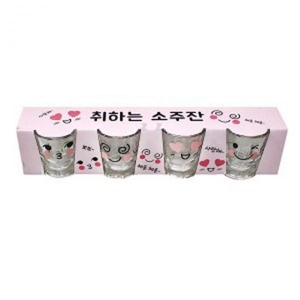 취하는 소주잔 글라스 술잔 사케잔 양주잔 유리잔 4P