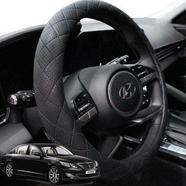 BH 호환 핸들커버 자동차 가죽 퀄팅 핸들커버