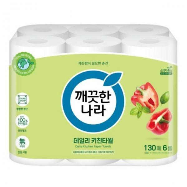 깨끗한나라 데일리 키친타올(130매x6입)