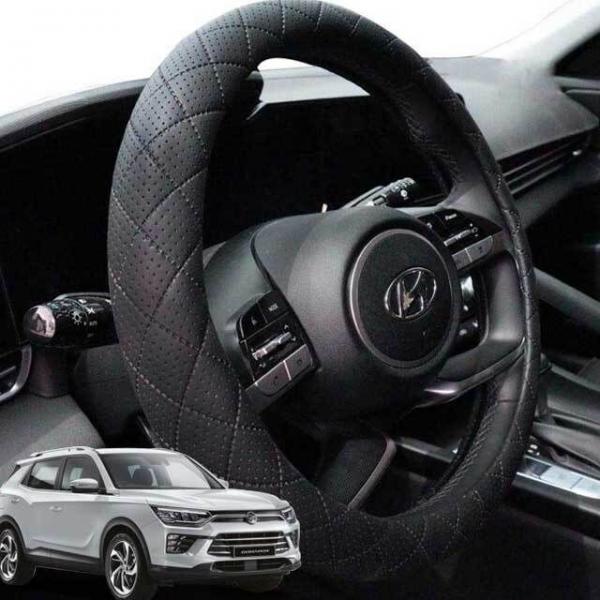 뷰티풀코란도 핸들커버 자동차 가죽 퀄팅 핸들커버