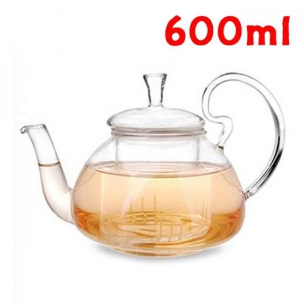 허브글라스 (대) 600ml 유리 주전자 필터 투명티포트