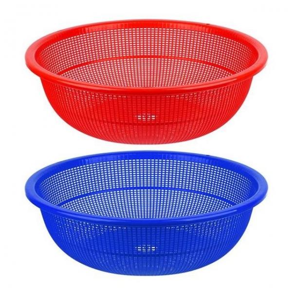 플라스틱 소쿠리 원형 채반 바구니 8호 색상랜덤