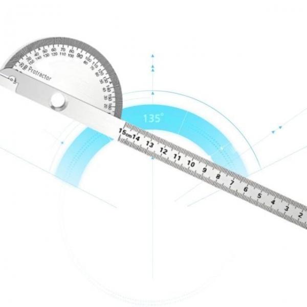정밀 측정자 스틸 180도 각도기 직자 분도기 회전공구 제도용품 사무용품 플라스틱 기 각도 직자 측정