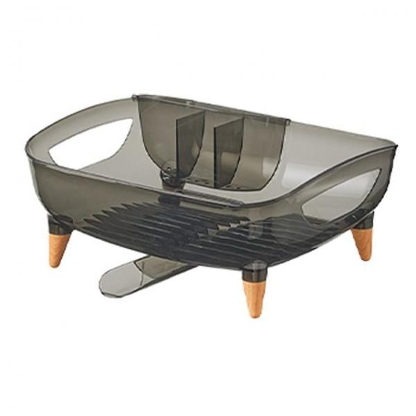 물빠짐 주방 싱크대 정리대 트레이 깔끔 인테리어 그릇 컵 식기 건조대 우드투명