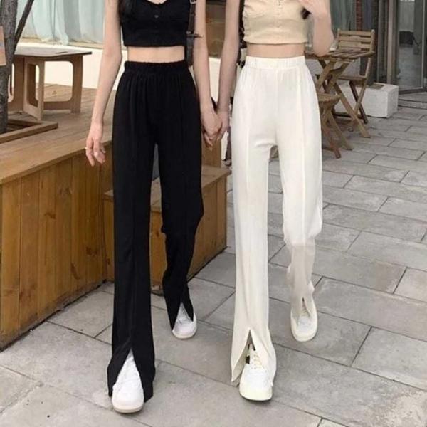 편한 데일리 바지 허리 밴딩 고무줄 팬츠 밑단 트임