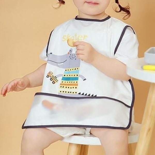 방수 유아 어린이 이유식 식사 앞주머니 조끼형 턱받이 4종