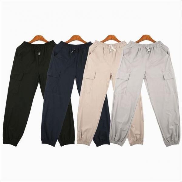 남녀공용 허리밴딩 카고 조거팬츠 스판바지 캐주얼