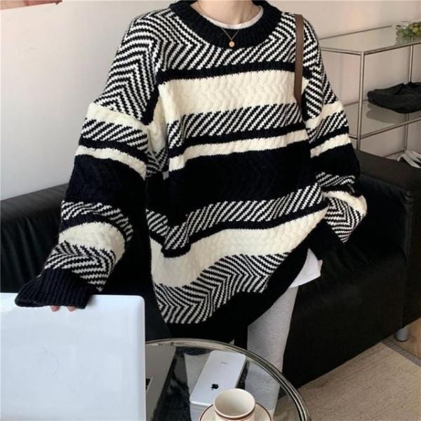 보카시 웨이브 스트라이프 니트 1004577