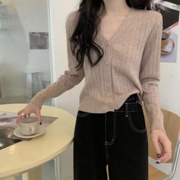 골지 모던 브이넥 니트 가디건 11color 1004574