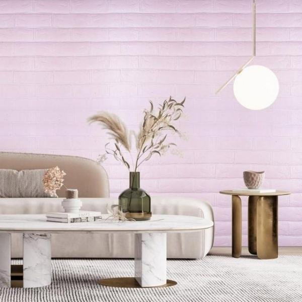 접착식 단열 벽지 폼블럭 셀프 시공 1mX10m 핑크