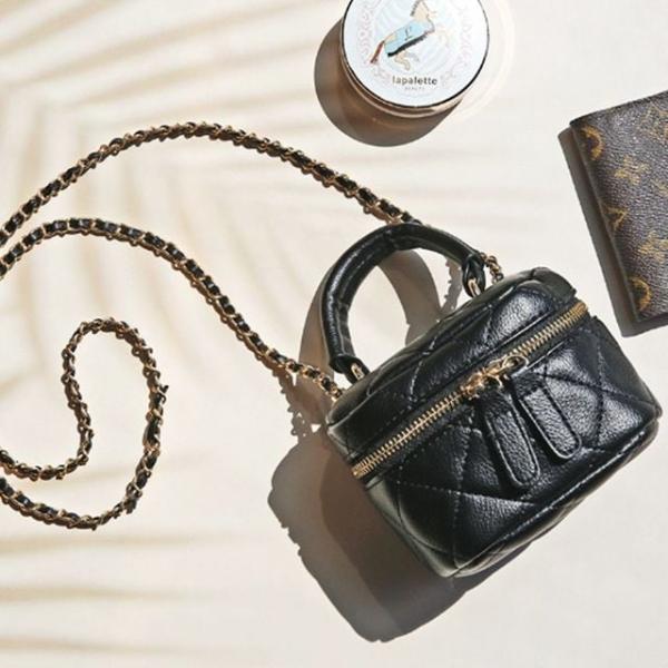 미니 토트백 퀼팅 체인줄 귀여운 핸드백 블랙