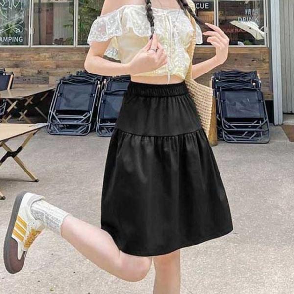 하이웨스트 A라인 캉캉 미니스커트 데일리 플레어핏