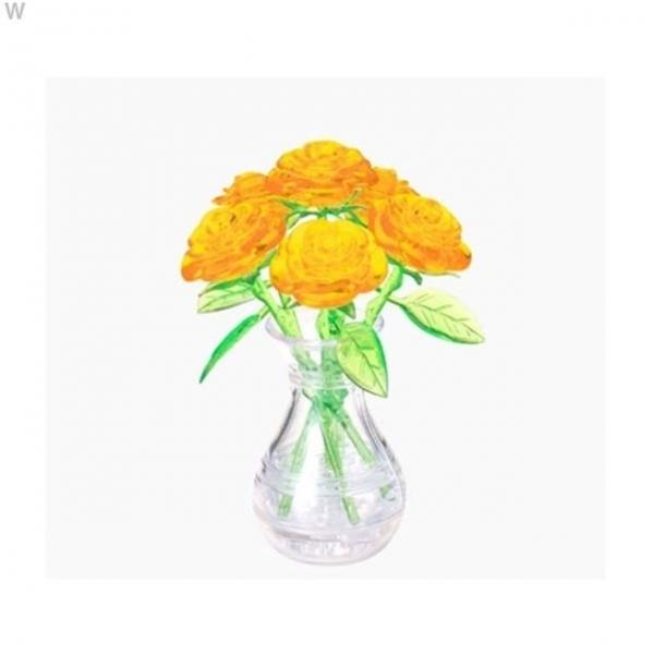 크리스탈퍼즐 노란 장미 화병