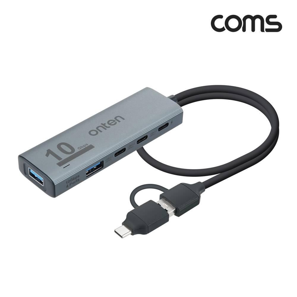 4 IN 2 꼬리물기 허브 4포트 USB Type C Gen2 10Gbps USB 3.0