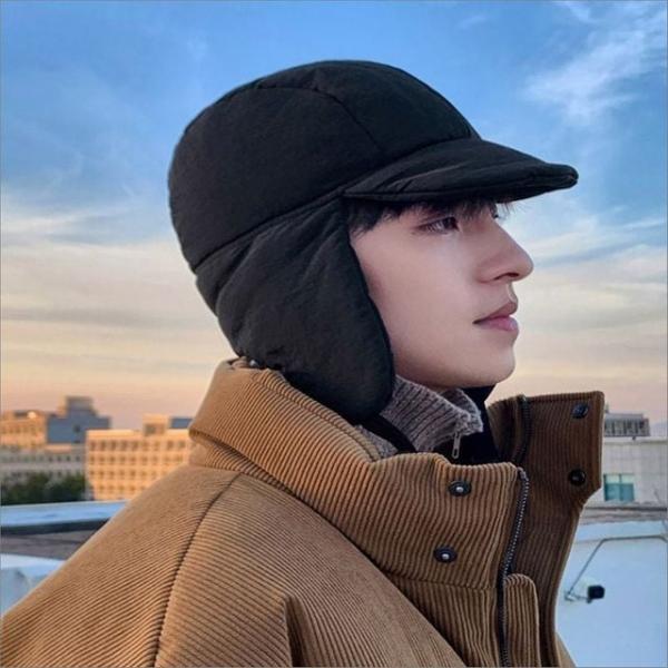 여성 겨울 패딩모자 귀달이 군밤모자 버클 귀도리캡 3색