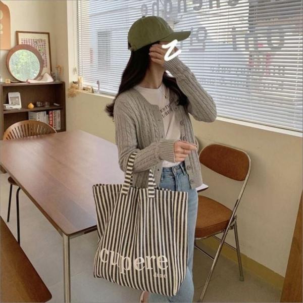 스트라이프 토트백 쇼퍼백 에코백 대용량 빅사이즈