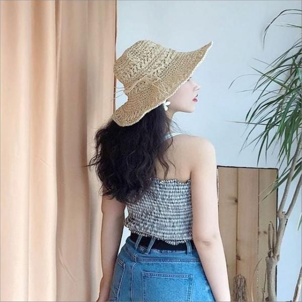 여성 여름 라피아햇 라탄모자 왕골모자 밀짚 비치모자