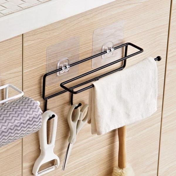 bns 벽 부착식 조리도구 타올걸이 블랙 키친타올/행주/수납/주방/정리