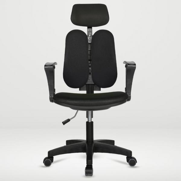 체어포커스 듀얼 헤더형 3각팔 DU07BK 컴퓨터 의자