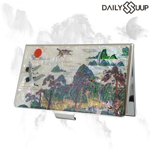 명함지갑 자개 명함케이스 나전칠기 디자인-십장생도