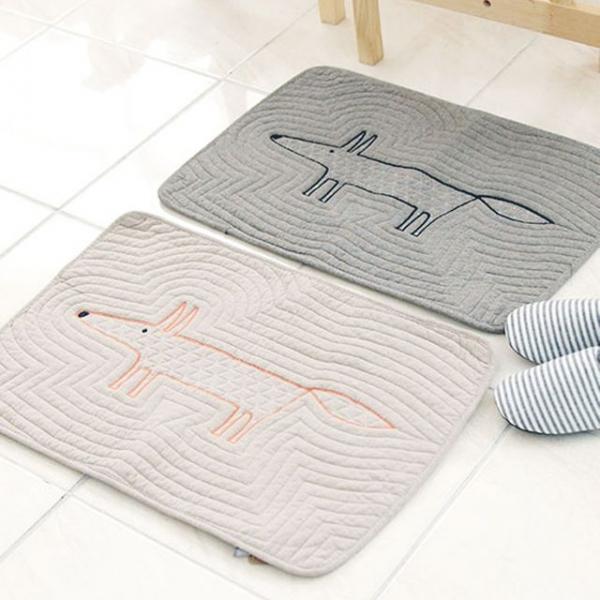 퀄팅 여우 발매트 1P 욕실 발판 현관 인테리어 매트
