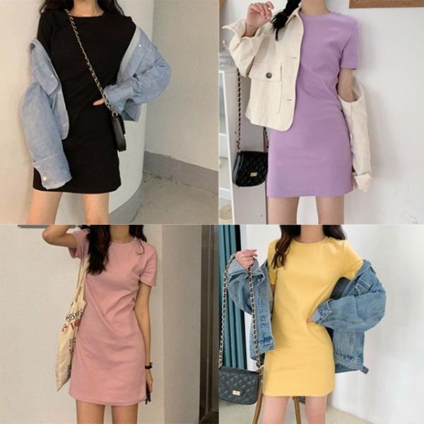 심플 데일리 베이직 미니 원피스 HH-B36