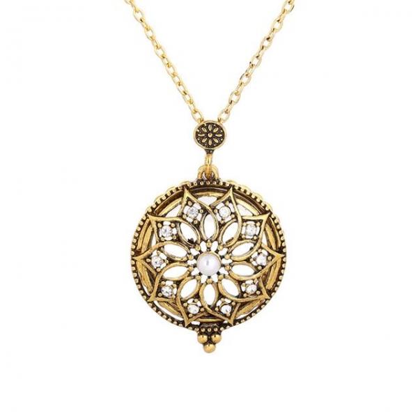 앤틱 레트로 노인 돋보기 목걸이 겸용 진주