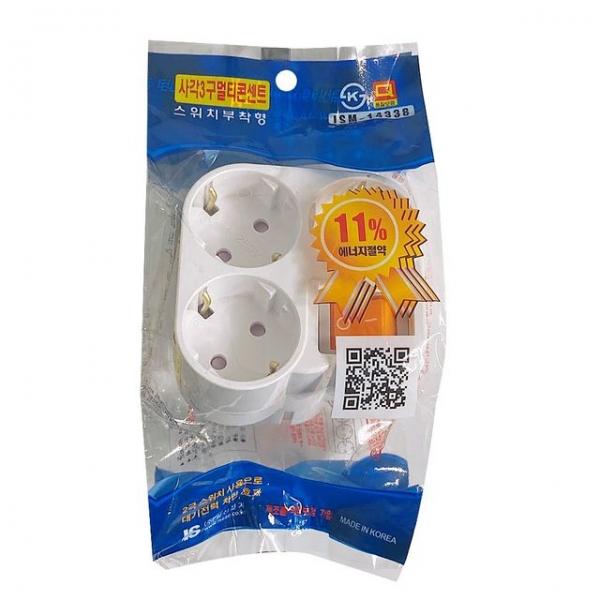 일신 (사각 3구 멀티콘센트)14338 스위치부착 멀티탭