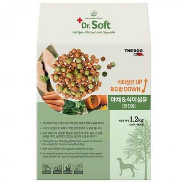 강아지 사료 더독 닥터소프트 야채 식이섬유 전견용
