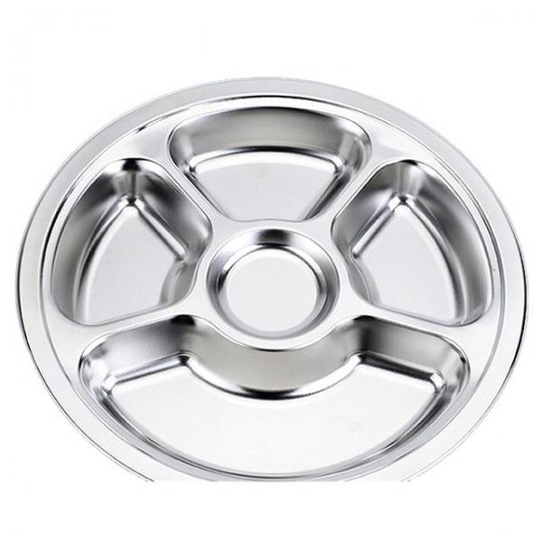 CM2 스텐 원형 식판 5구 캠핑 식기 나눔접시 배식판