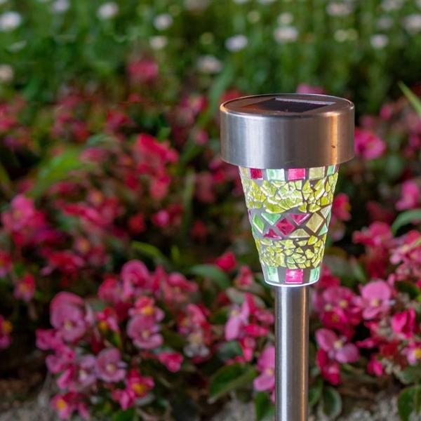 태양광 LED 정원등 옐로우 모자이크 600mAh