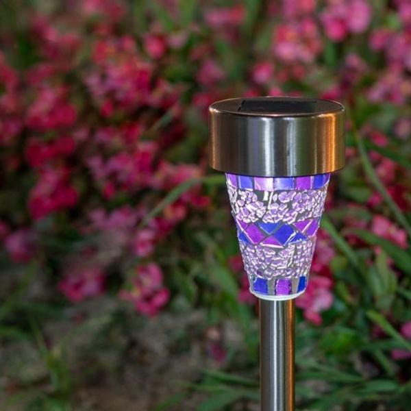 태양광 LED 정원등 퍼플 모자이크 600mAh