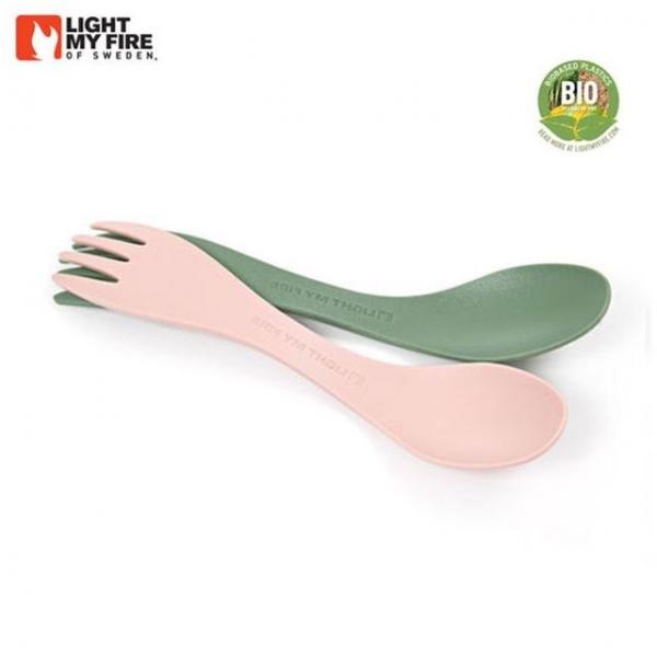 바이오 스포크 S 2종세트 그린 핑크 스푼 포크
