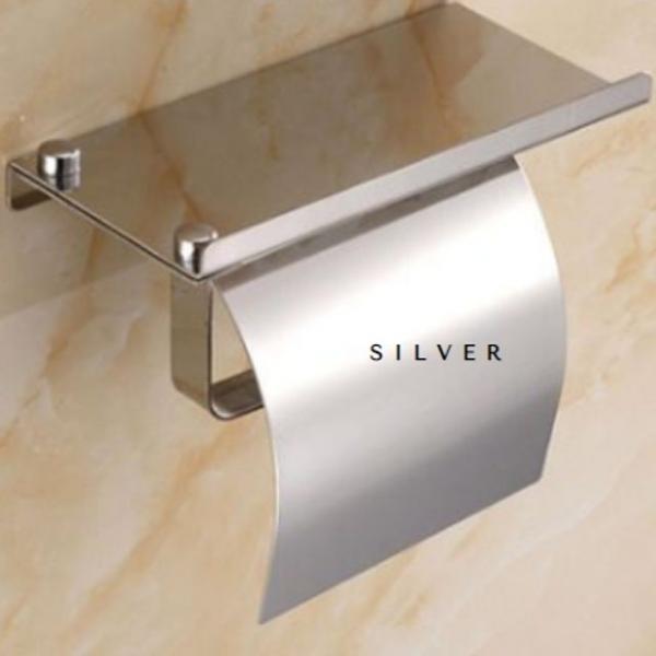 고급 실버 스텐레스 선반 휴지걸이 화장지걸이