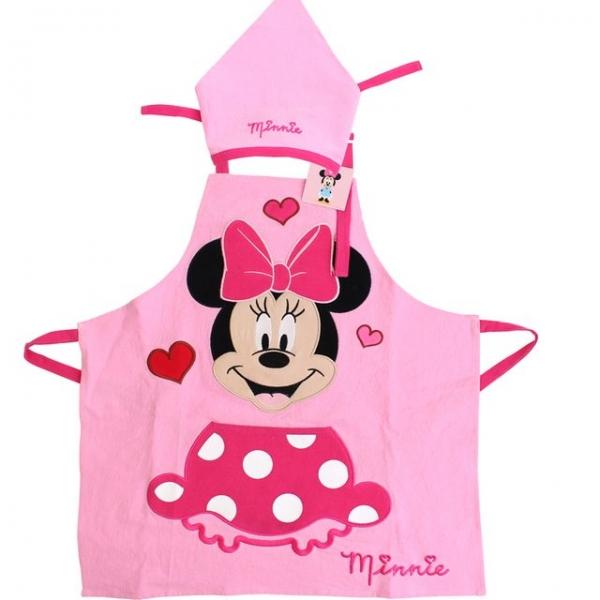 디즈니 (미니마우스) 면 아플리케 앞치마+두건 세트