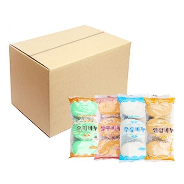 (대용량 박스 출고) 미용비누 3p 40개 오이 살구 우유