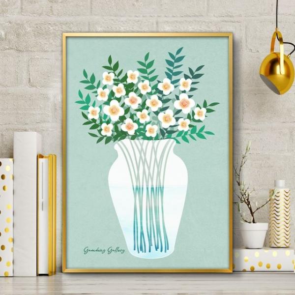 북유럽 꽃그림 액자 A3 VASE4