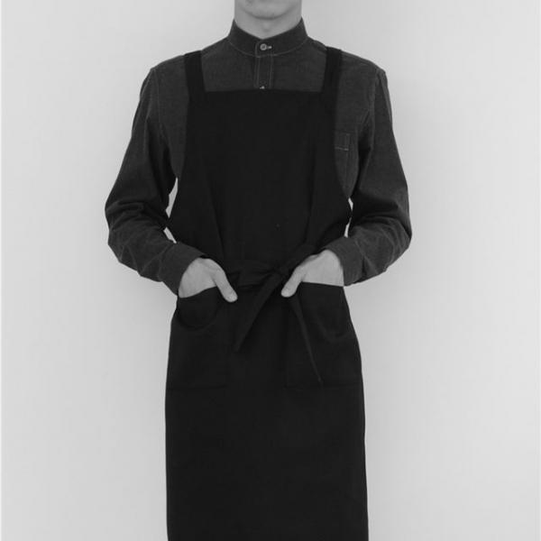 H형 주방 앞치마 카페 바리스타앞치마 블랙앞치마