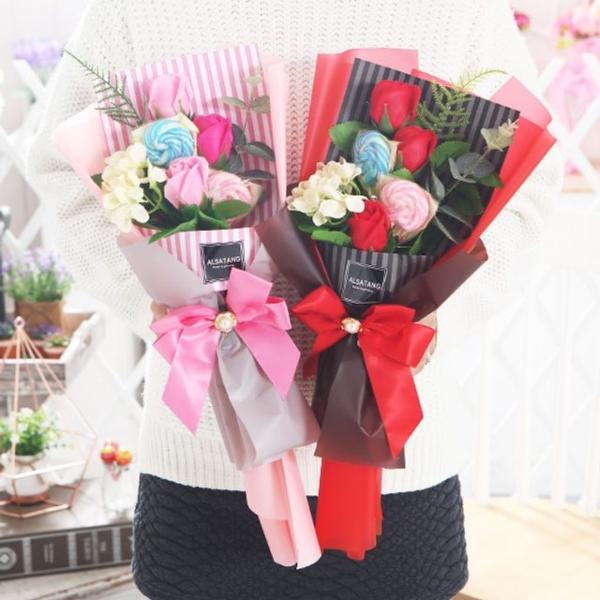 수국캔디부케 핑크 졸업식 꽃다발 사탕부케 재롱잔치