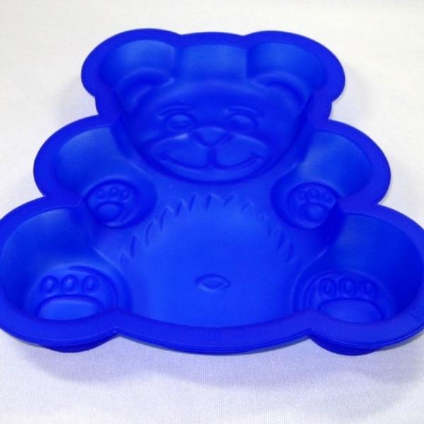 스페인 실리콘 곰돌이 케익틀 청색 빵틀 트레이