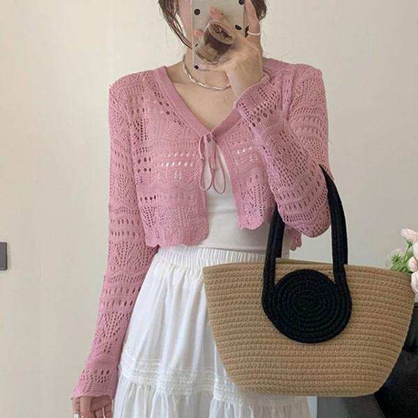 F007515_망니트 미니가디건 볼레로 레이스니트가디건