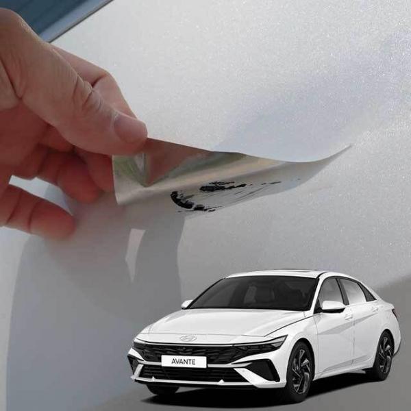 아반떼 CN7 붓펜 스티커 WAW 폴라화이트 페인트