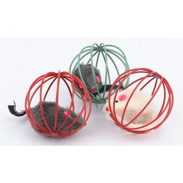 고양이 철망 장난감 마우스볼 X5개 (색상랜덤) 공놀이
