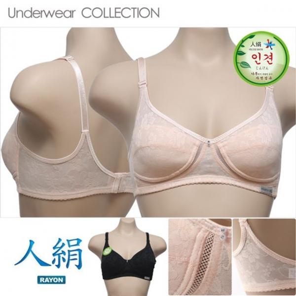 쿨링 인견 쟈가드 부직포 노와이어 끈 매쉬브라