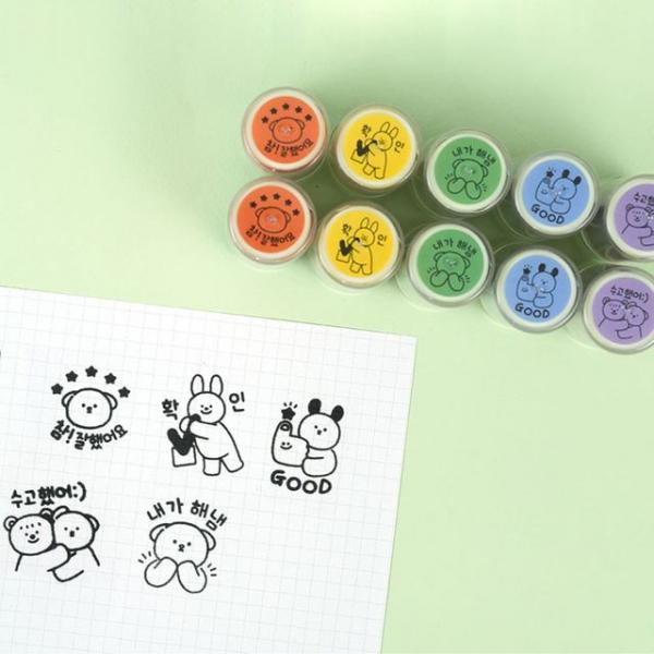 핑크풋 꼬망 데일리 스탬프 5종 세트