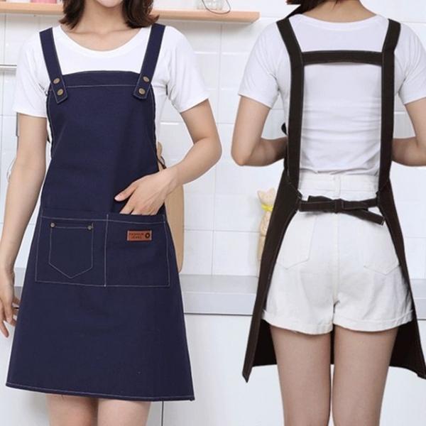 데님 앞치마 주방 공방 미술 카페 네일 미용 청앞치마