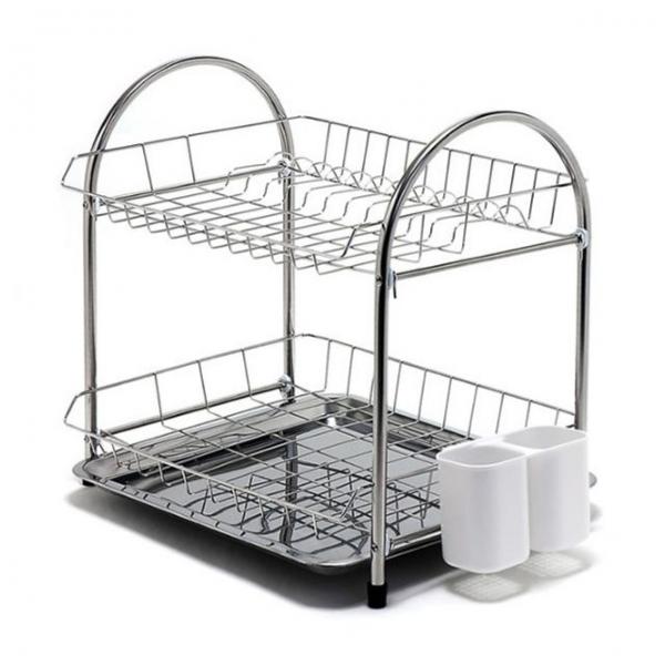 동영 식기건조대 물받침 싱크대 선반 그릇 정리대 2단
